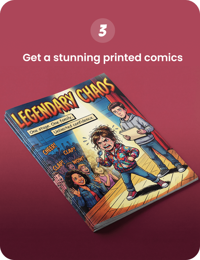 Customize your comic book characters, story details, and personalization options for a unique gift